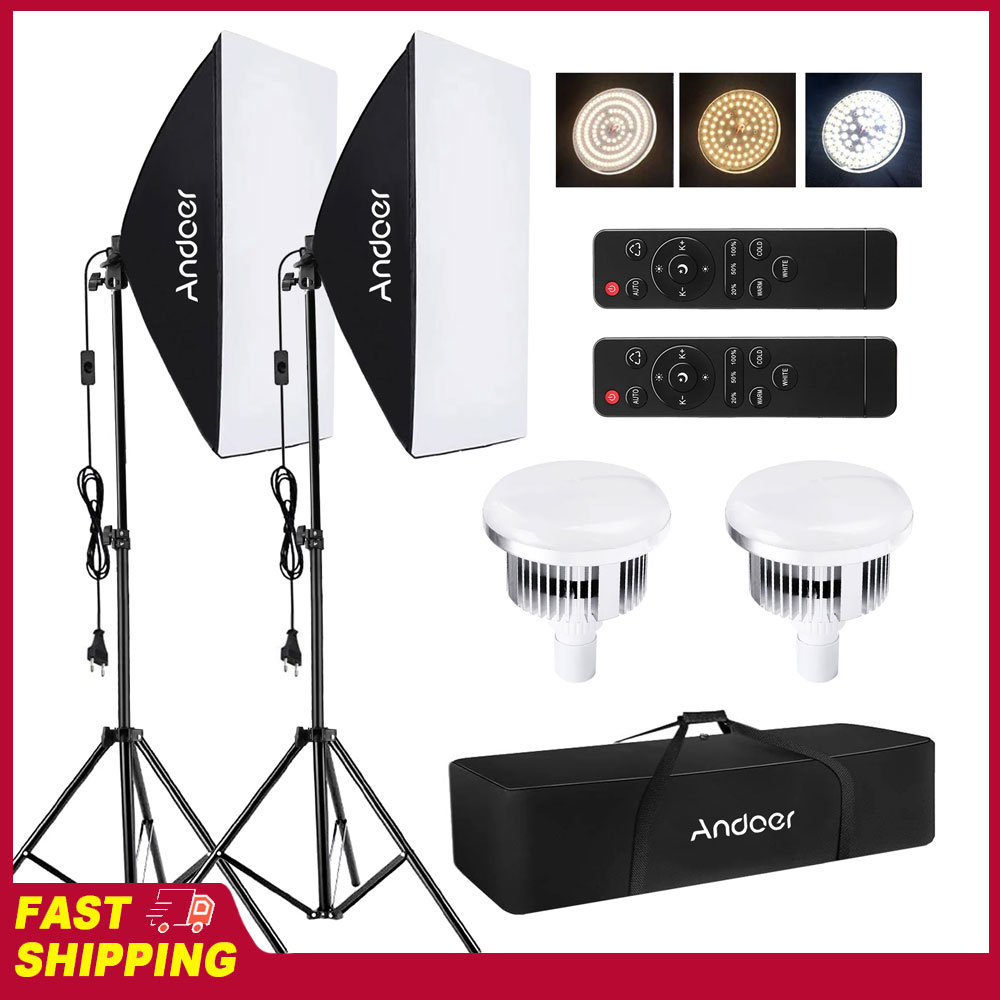 Photography Video Lighting Kit - Kit de Iluminación Softbox Andoer para